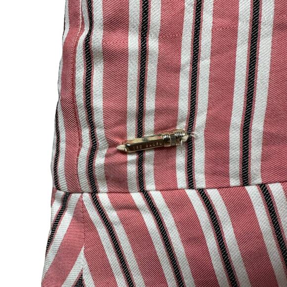 TED BAKER Coryn Layered Striped Midi Skirt Red White TB 4 US 12 NWT Preppy - Picture 5 of 9